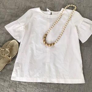 Precious LOFT white shirt with ruffled sleeves